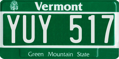 VT license plate YUY517
