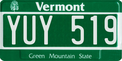 VT license plate YUY519