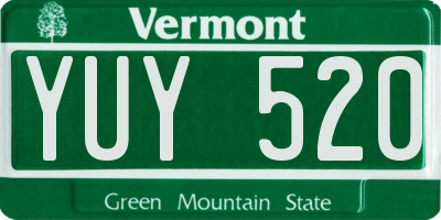 VT license plate YUY520