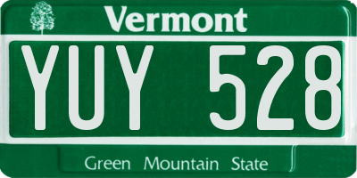 VT license plate YUY528