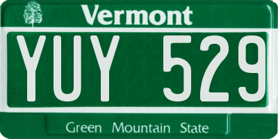 VT license plate YUY529