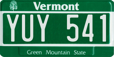 VT license plate YUY541
