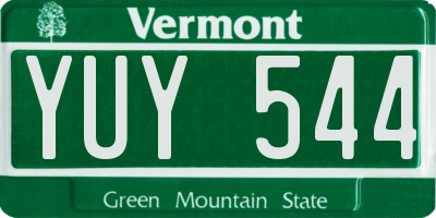 VT license plate YUY544