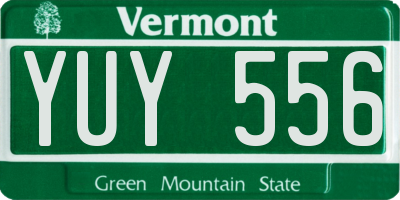 VT license plate YUY556