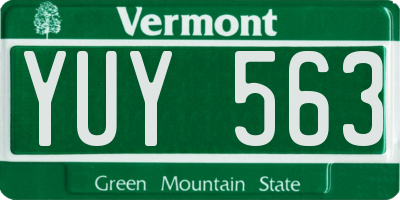 VT license plate YUY563