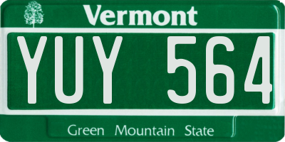VT license plate YUY564