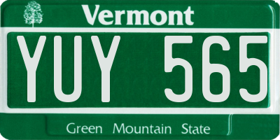 VT license plate YUY565