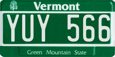 VT license plate YUY566