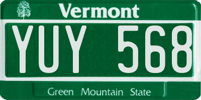 VT license plate YUY568