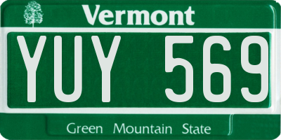 VT license plate YUY569