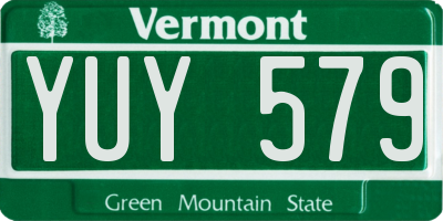 VT license plate YUY579