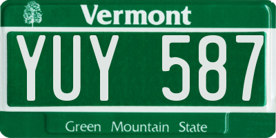 VT license plate YUY587