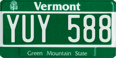 VT license plate YUY588