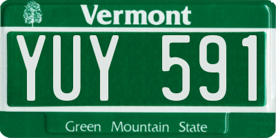 VT license plate YUY591