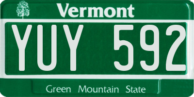 VT license plate YUY592