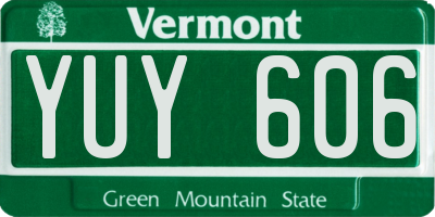 VT license plate YUY606