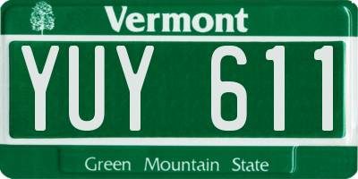 VT license plate YUY611