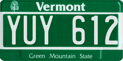 VT license plate YUY612