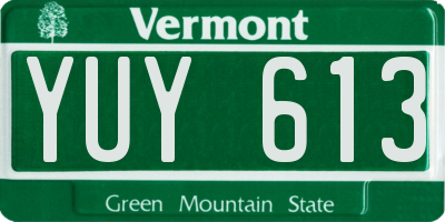 VT license plate YUY613