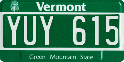 VT license plate YUY615