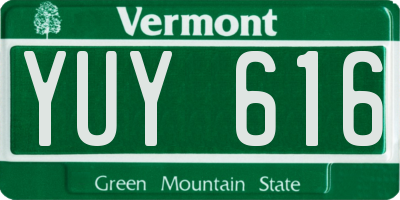 VT license plate YUY616