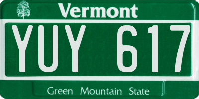VT license plate YUY617