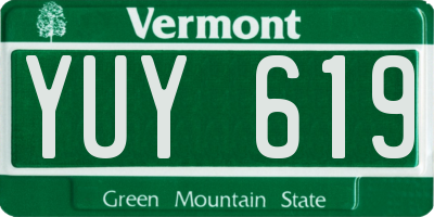 VT license plate YUY619