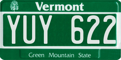 VT license plate YUY622