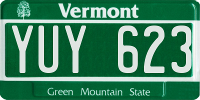 VT license plate YUY623