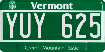 VT license plate YUY625