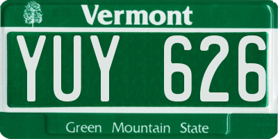 VT license plate YUY626