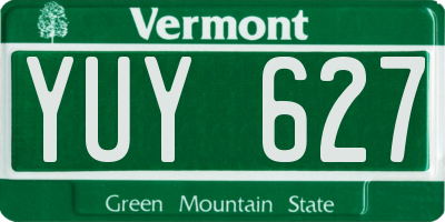 VT license plate YUY627