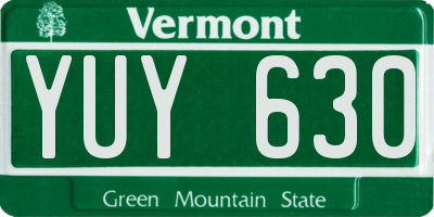 VT license plate YUY630