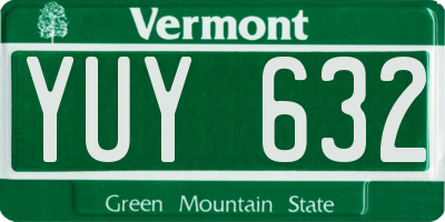 VT license plate YUY632