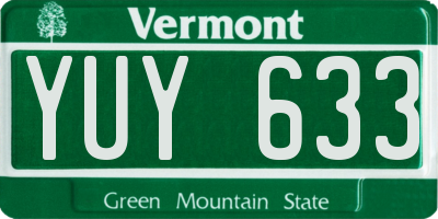 VT license plate YUY633