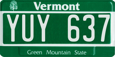 VT license plate YUY637