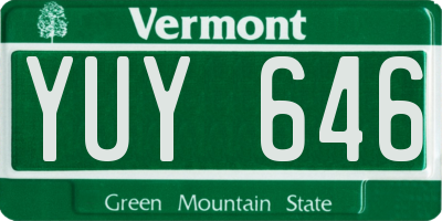 VT license plate YUY646
