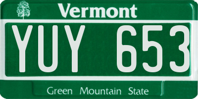 VT license plate YUY653
