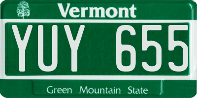 VT license plate YUY655
