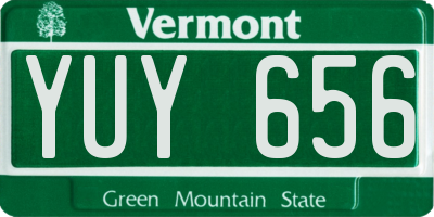 VT license plate YUY656