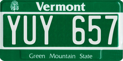 VT license plate YUY657