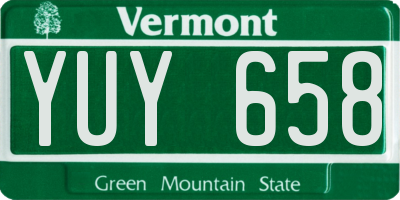 VT license plate YUY658