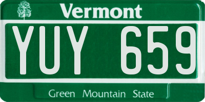 VT license plate YUY659