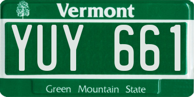 VT license plate YUY661