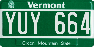 VT license plate YUY664