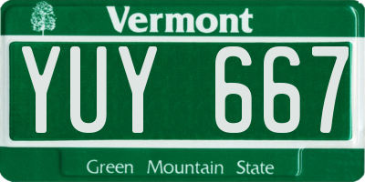 VT license plate YUY667