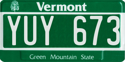 VT license plate YUY673