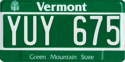 VT license plate YUY675