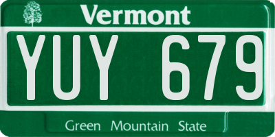 VT license plate YUY679