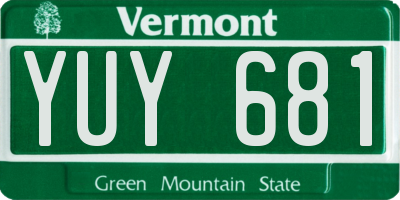 VT license plate YUY681